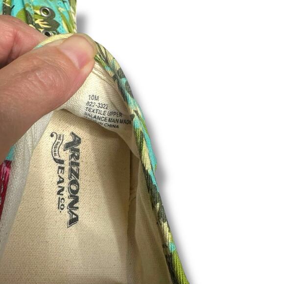 Arizona Jean Co Sneakers Flats Slip Ons Tropical Floral Print Hawaiian Sz 10M - Picture 10 of 14